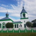 Country village Russian orthodox church in idyllic rural surroundings