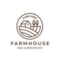 Country vineyard farmhouse logo icon