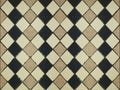 Country vintage black and brown diamond pattern ceramics tile flooring Royalty Free Stock Photo