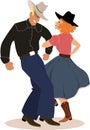 Country western dancing couple Royalty Free Stock Photo