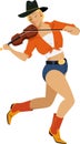 Country-Western fiddler girl Royalty Free Stock Photo