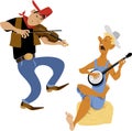 Fiddler and banjo player