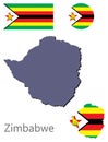 Country Zimbabwe silhouette and flag vector