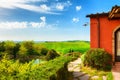 Countryhouse with a view of the green hills in Tuscany, Italy