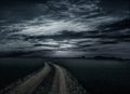 Countryroad night bright Royalty Free Stock Photo
