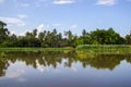 Countryside along Tha Chin river(Maenam Tha Chin),Nakhon Pathom,Thailand