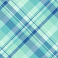 Countryside background plaid textile, newborn seamless check pattern. India texture vector tartan fabric in light and teal colors