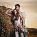 Countryside couple portrait Royalty Free Stock Photo