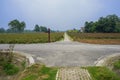 Countryside crossroad in sunny summer