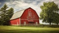 countryside farm red barn Royalty Free Stock Photo