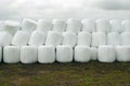 Countryside field with hay bale