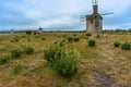 Countryside in Gotland. View with windmills and beautiful Swedish nature.