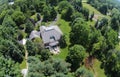 Countryside home aerial view Royalty Free Stock Photo