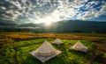 Countryside homestay in rice farm in Pua District, Nan province Royalty Free Stock Photo