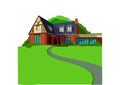 Countryside House vector illustration clip art