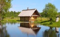 Countryside house at the lake Royalty Free Stock Photo