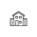Countryside house line icon