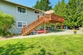 Countryside house with wooden walkout deck