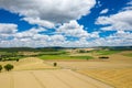 The countryside with its forests and green fields in Europe, France, Burgundy, Nievre, towards Chateau Chinon, in summer, on a