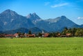 Countryside Landscape with Alps - Bavaria Germany Royalty Free Stock Photo