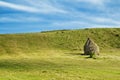 Countryside Landscape with Haystacks on a Meadow Royalty Free Stock Photo