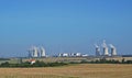 Countryside landscape with nuclear power plant in the background, Czech - Czechia