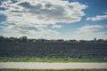 Countryside landscape of ploughed field in spring, in Lithuania. Royalty Free Stock Photo