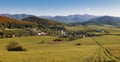 Countryside landscape in Slovakia with village Royalty Free Stock Photo