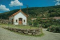 Countryside landscape with small chapel