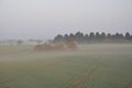 the countryside in the mist at Plerin Royalty Free Stock Photo