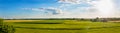 Countryside panorama of green field Royalty Free Stock Photo