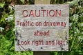 Countryside Pedestrians Caution Sign