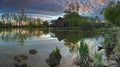 Countryside - river with watermill Royalty Free Stock Photo