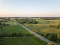 Countryside roads in autumn colors with sunset light Royalty Free Stock Photo