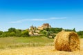 Panoramic landscape with french castle Biron Royalty Free Stock Photo