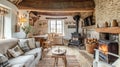 Countryside Thatch Cottage Interior Concept Royalty Free Stock Photo