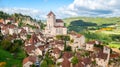 Countryside town of stone houses in france Royalty Free Stock Photo