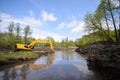 View of a working excavator Royalty Free Stock Photo