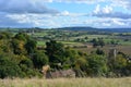 English autumn landscape, rural view over fields