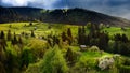 Countryside village in Romania in spring time , Bucovina county