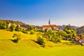 Countryside village in Slovenia springtime view