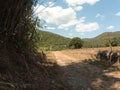 Countryside way hill summertime holliday walking break savage Royalty Free Stock Photo