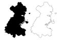 County Dublin Republic of Ireland, Counties of Ireland map vector illustration, scribble sketch Dublin region map