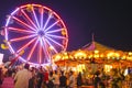 County Fair at night with ferris wheel Royalty Free Stock Photo