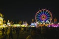 County Fair at night Ferris Wheel on the Midway Royalty Free Stock Photo