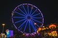 County Fair at night Ferris Wheel on the Midway Royalty Free Stock Photo