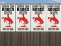 County fair rodeo posters isolated on white background Royalty Free Stock Photo