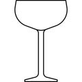 Coupe glass icon, cocktail glass name related vector