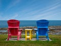 Couple of adirondack chairs in a quiet peaceful location