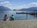 Couple admiring the lake Royalty Free Stock Photo